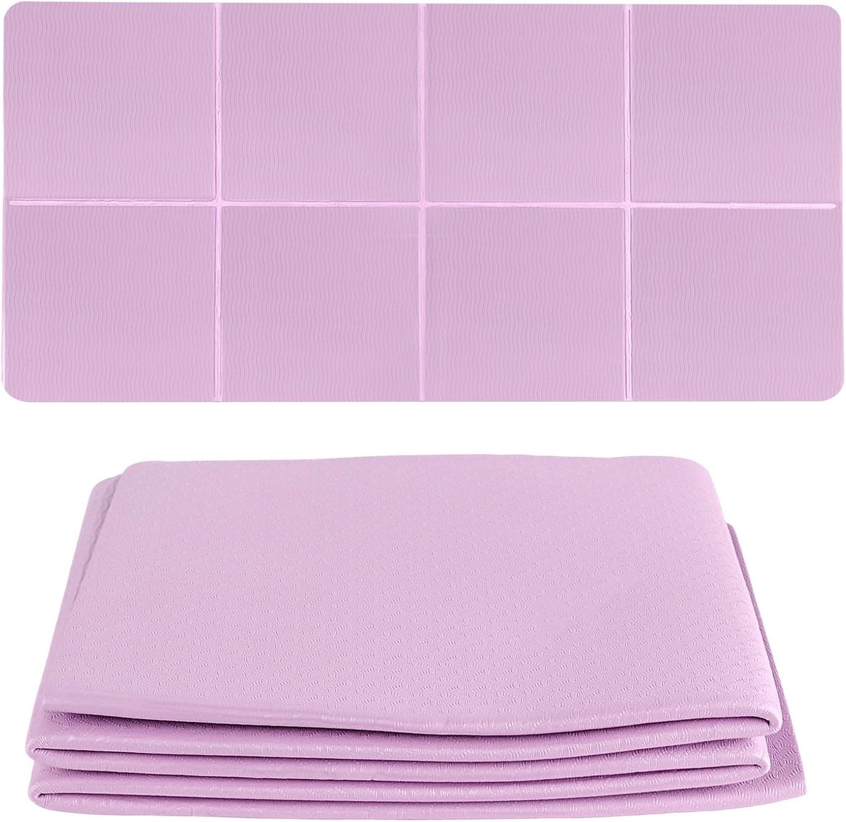 yogamat, 183 x 60 x 0,6 cm, paars, TPE, dubbelzijdig antislip, trainingsmat met draagtas, fitnessmat, gymnastiekmat voor yoga, pilates, reizen