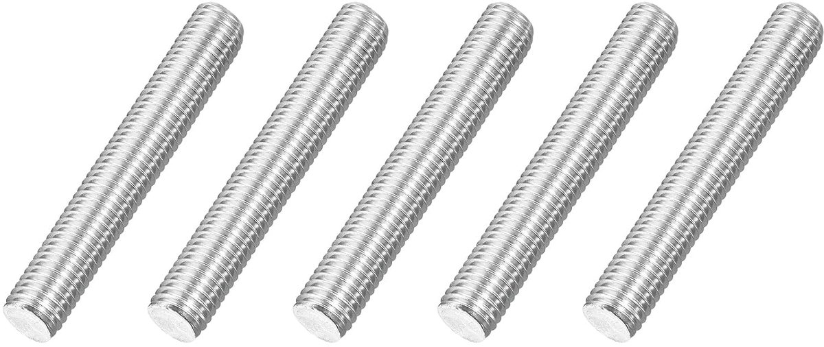 M14 x 90 mm stang met volledige schroefdraad, 5 stuks 316 roestvrij staal, lange schroefdraadschroef 2 mm schroefdraadhelling rechtse schroefdraad voor meubelmontage en bevestiging