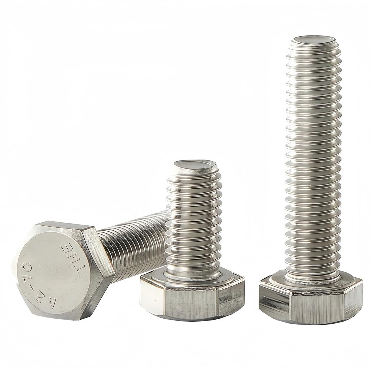 Zeskantschroef, M10x1,5 Schroef, Buitenzeshoek Machinenschroeven, RVS 304 (A2-70), DIN 933, Blanke Afwerking, Volledig Schroefdraad, 10 stuks