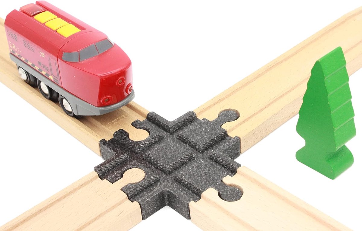 Kruising voor houten trein (4 rijstroken)