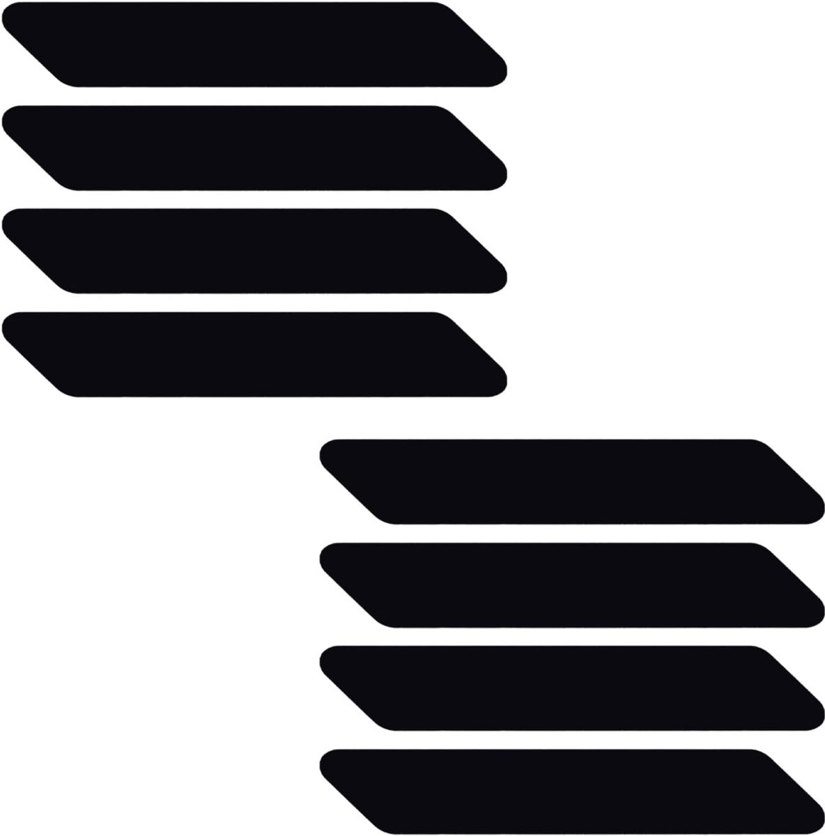 8 stuks antislipmat voor tapijt, tapijt, antisliponderlegger, tapijt antislip, zonder sporen plakken en herbruikbaar, eenvoudig op maat te snijden en te reinigen, voor houten tegels (parallellogram)