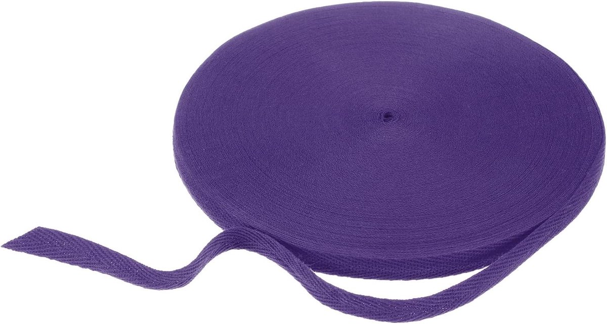 Katoenen keperbinding 3/8 inch 50 yards visgraatlint rol biasbinding band voor doe-het-zelf handwerk naaien geschenkverpakking, donkerpaars