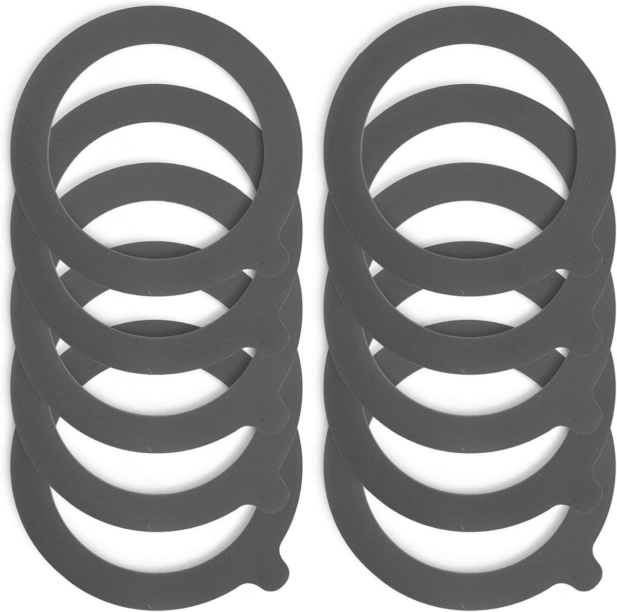 Set van 10 afdichtingen, rubber, waterdicht, voor glas, reserveringen, voor pot met clip, 68 x 93 mm, grijs