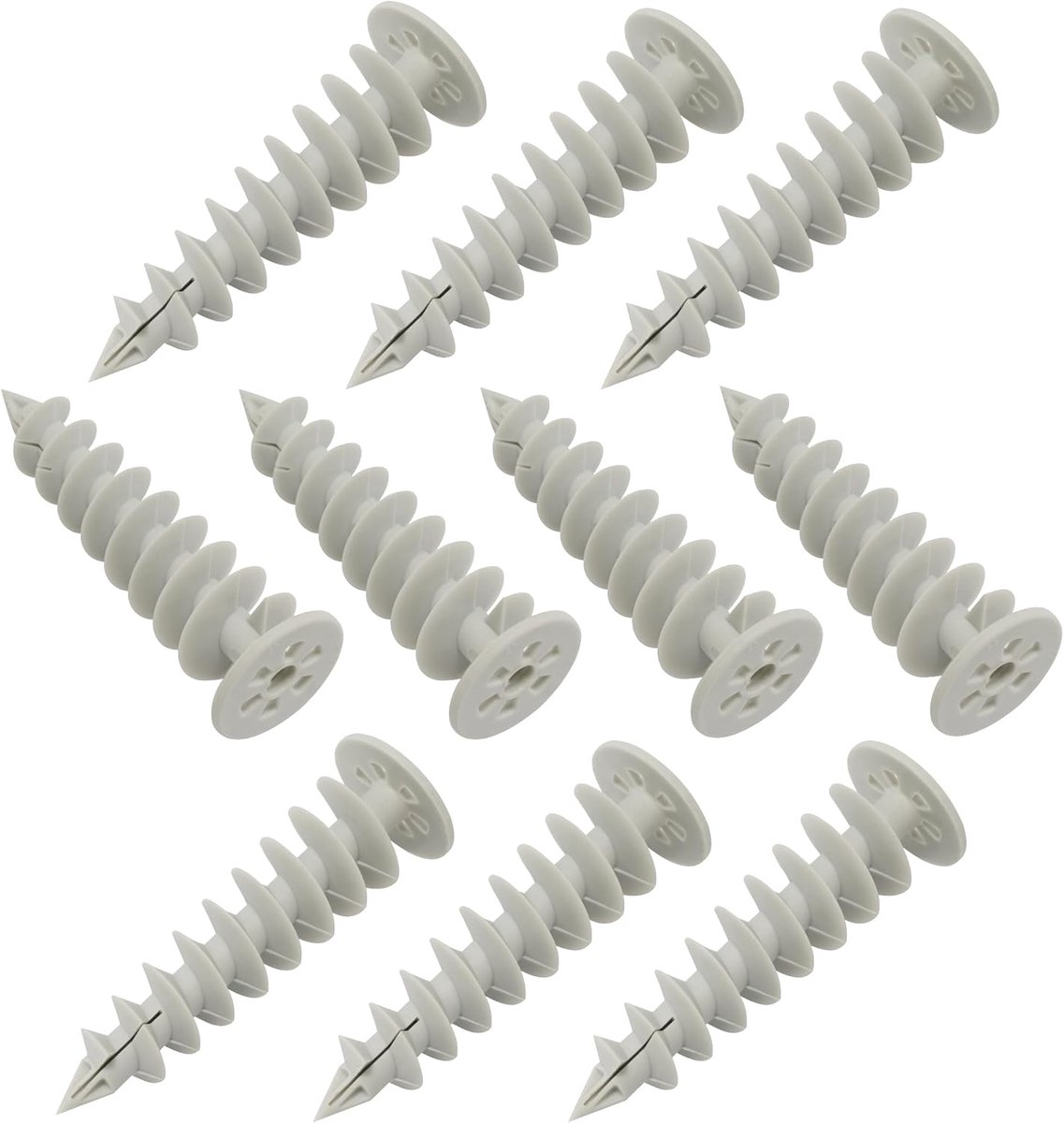 C67111 spiraalpluggen, Ø 28 x 85 mm, 10 stuks | Bevestiging aan piepschuim isolatie, EPS XPS, zeshoekig, 6 zijden, voor schroeven 4,5 mm, kunststof