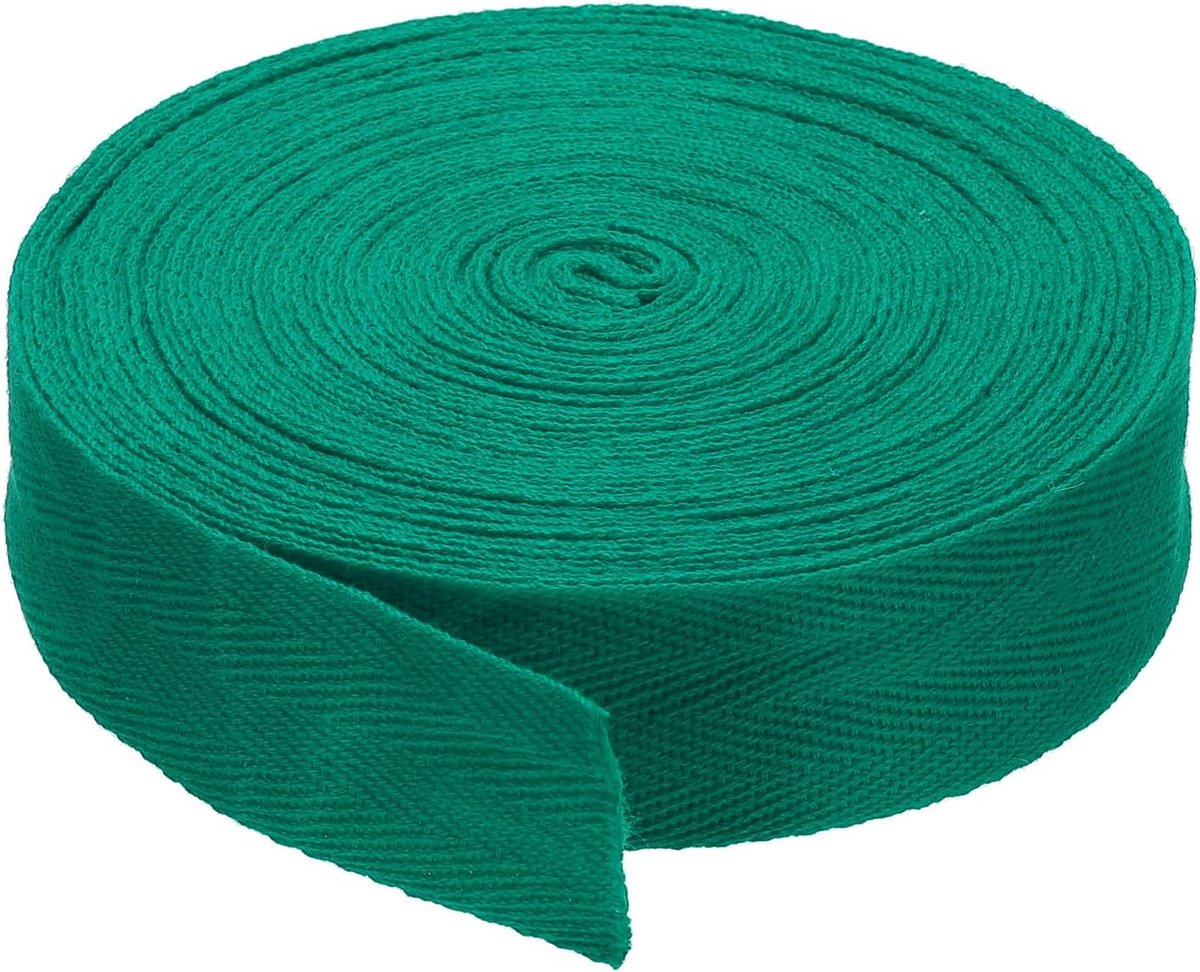 2,5 cm Katoen Twill Tape 10 Yards Katoen Lint Bias Binding Tape Visgraat Webbing Trim Voor Naaien Gift Wrapping Craft Diy Gras Groen