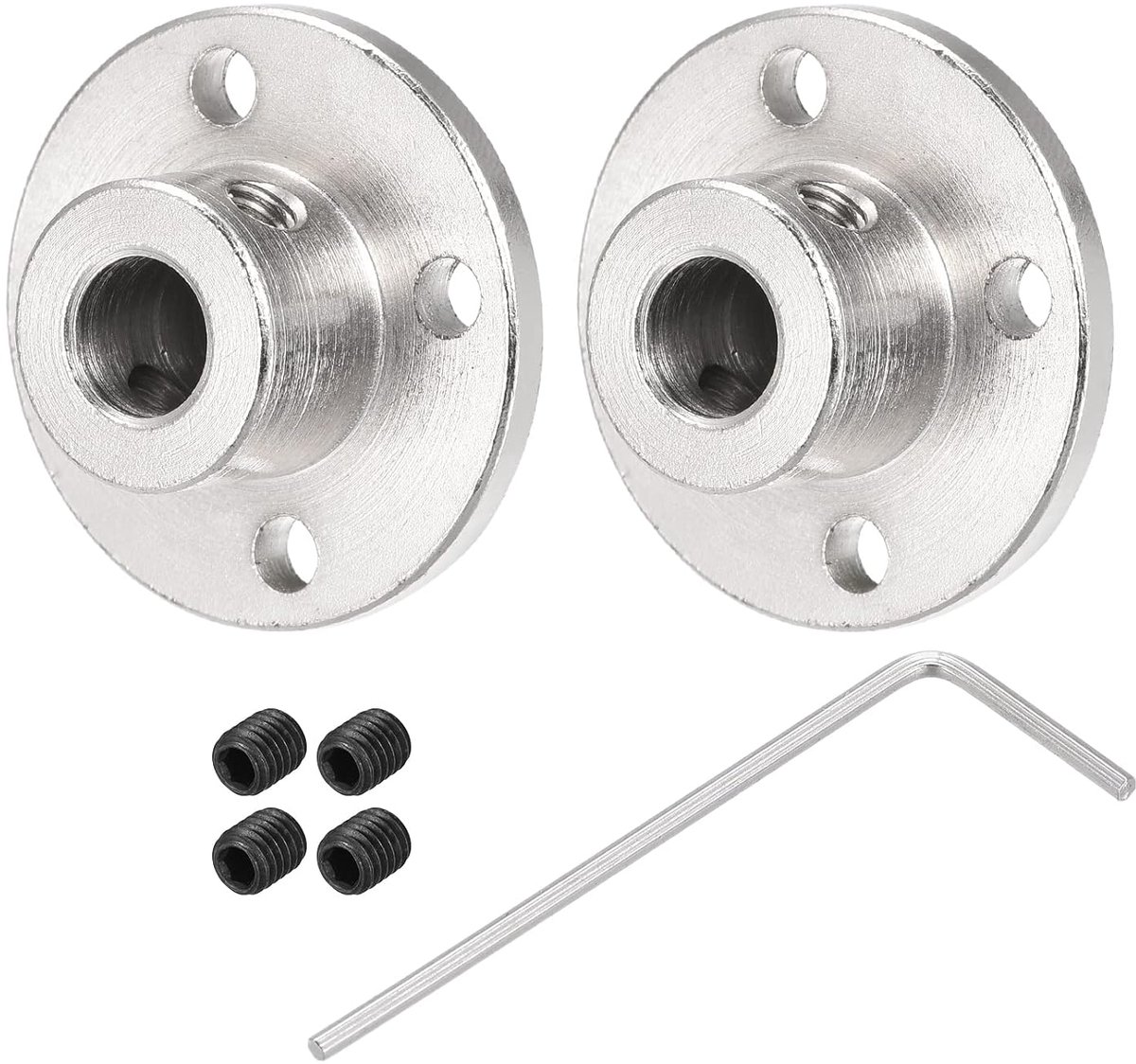 sourcing map 2 stuks flenskoppeling, connector, asbeslag 8 mm voor DIY RC modelmotoren met 4 stuks bevestigingsschroeven, 1 stuk M4 inbussleutel