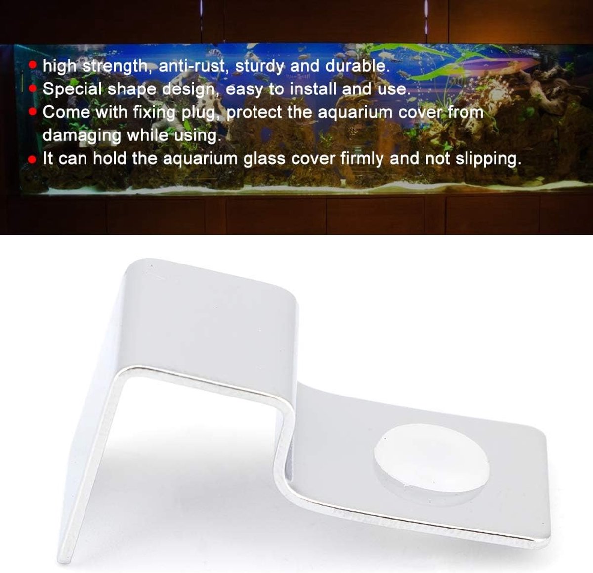 4 Stuks Rvs Aquarium Ondersteuning Beugel Aquarium Glas Cover Clip Aquarium Verlichting Randloze Aquarium Deksel Clips 5Mm (5mm (4st/set))