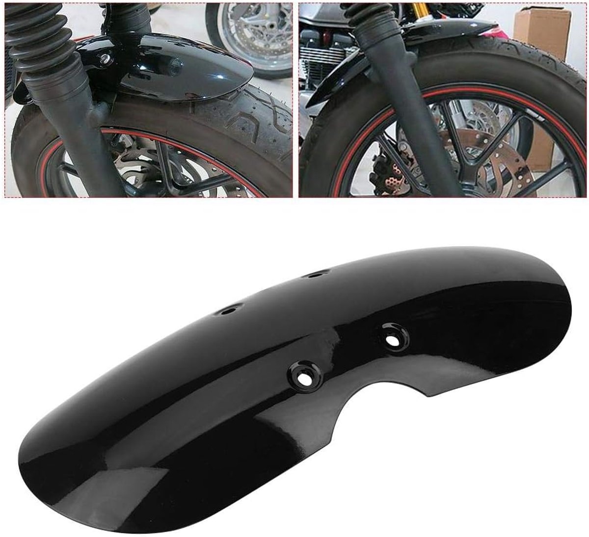 Spatbord Spatbord, ABS 4-Kleuren Motorfiets Accessoires Korte Voorspatbord Cover Guard Fit voor Bonneville/T100/Scrambler/Thruxton 2001-2016(zwart)