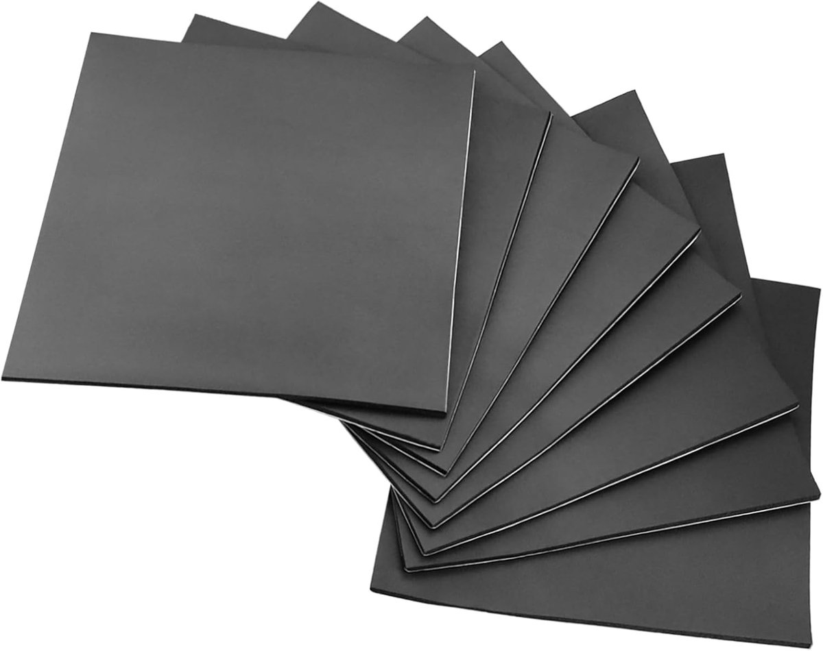 antislip schuimrubberen mat met klevende achterkant, schuimrubberen platen voor meubels, doe-het-zelfprojecten, decoratie (300 x 300 x 6 mm, 8 stuks)