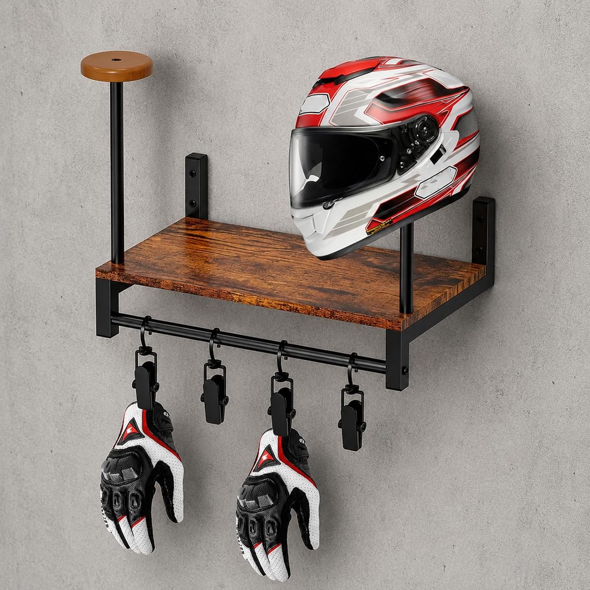 wandhouder, motorhelmhouder, plaatstandaard, motorhelm-houder, display-organizer, helmhouder, wandhouder, helmhanger, wandhouder voor voetbalmotorfietsen, jas, handschoenen