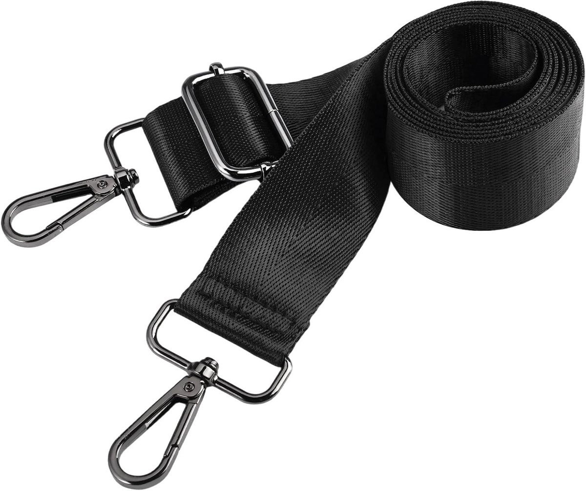 Schouderriem voor Tas, Breed 38mm, 85-135cm, Zwart Verstelbare Schouderriem | Brede schoudertasriem, met Metalen Draaihaak, voor Mannen en Vrouwen, Handtas-Accessoires, Doe-Het-Zelf