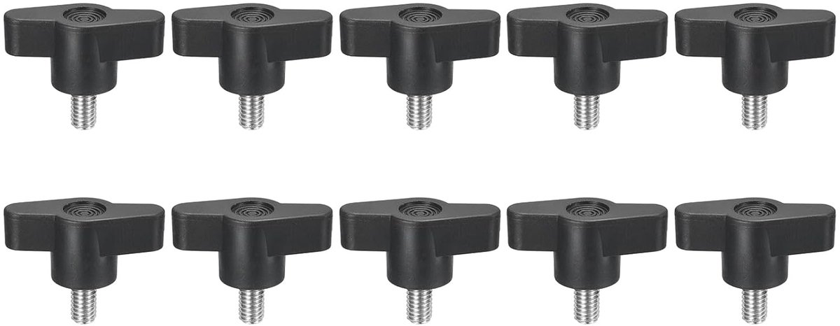 10 stuks spanschroefknopen, M6 x 10 mm, metrisch, 304 roestvrij staal, T-vormige duimschroeven, handvat voor snel verwijderen, handvasttrekken, knopset