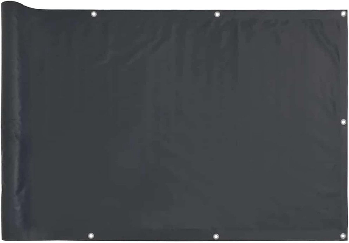 MAKER Inkijkbescherming voor balkon, antraciet, 600 x 75 cm, pvc-gecoate polyester zichtwerende strips met aluminium ogen, uv- en weerbestendig, ideaal voor metalen omheining, terras en