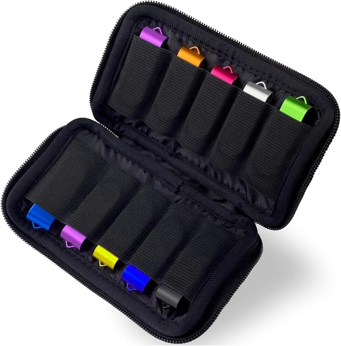 Opbergtas voor USB-sticks, opbergtas voor 10 stuks USB-geheugen/flashdrive, USB-stick opslag voor reizen, kantoor en thuis