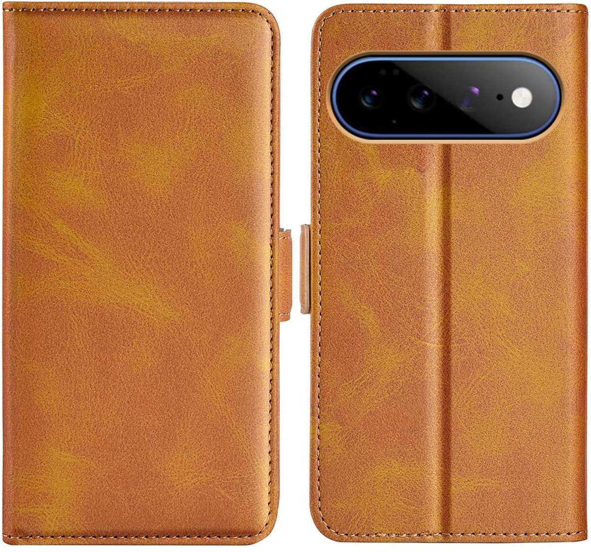 Mobigear Telefoonhoesje geschikt voor Google Pixel 11 Pro XL Hoesje | Mobigear Slim Magnet Bookcase Portemonnee | Pasjeshouder voor 3 Pasjes | Telefoonhoesje voor Pinpas / OV Kaart / Rijbewijs - Cognac