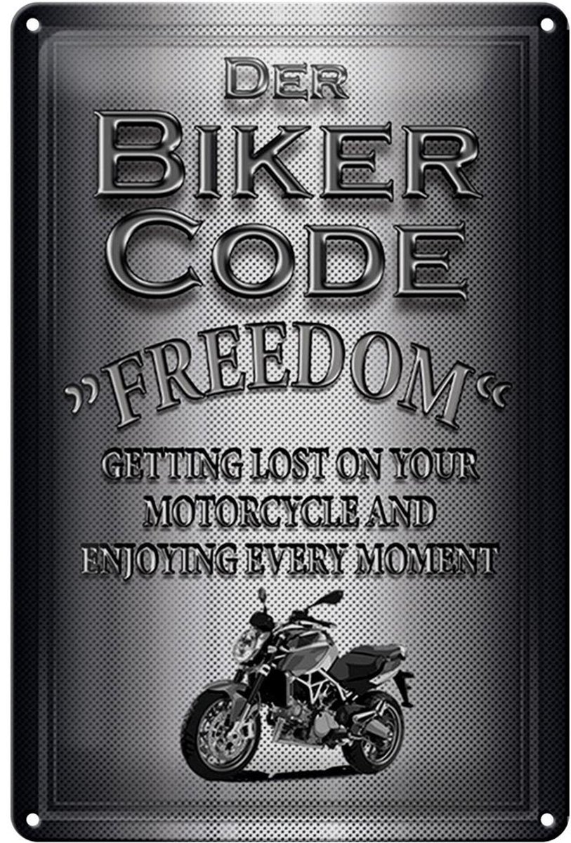 Blechschild Motorrad 20x30cm Biker Code Freedom getting
