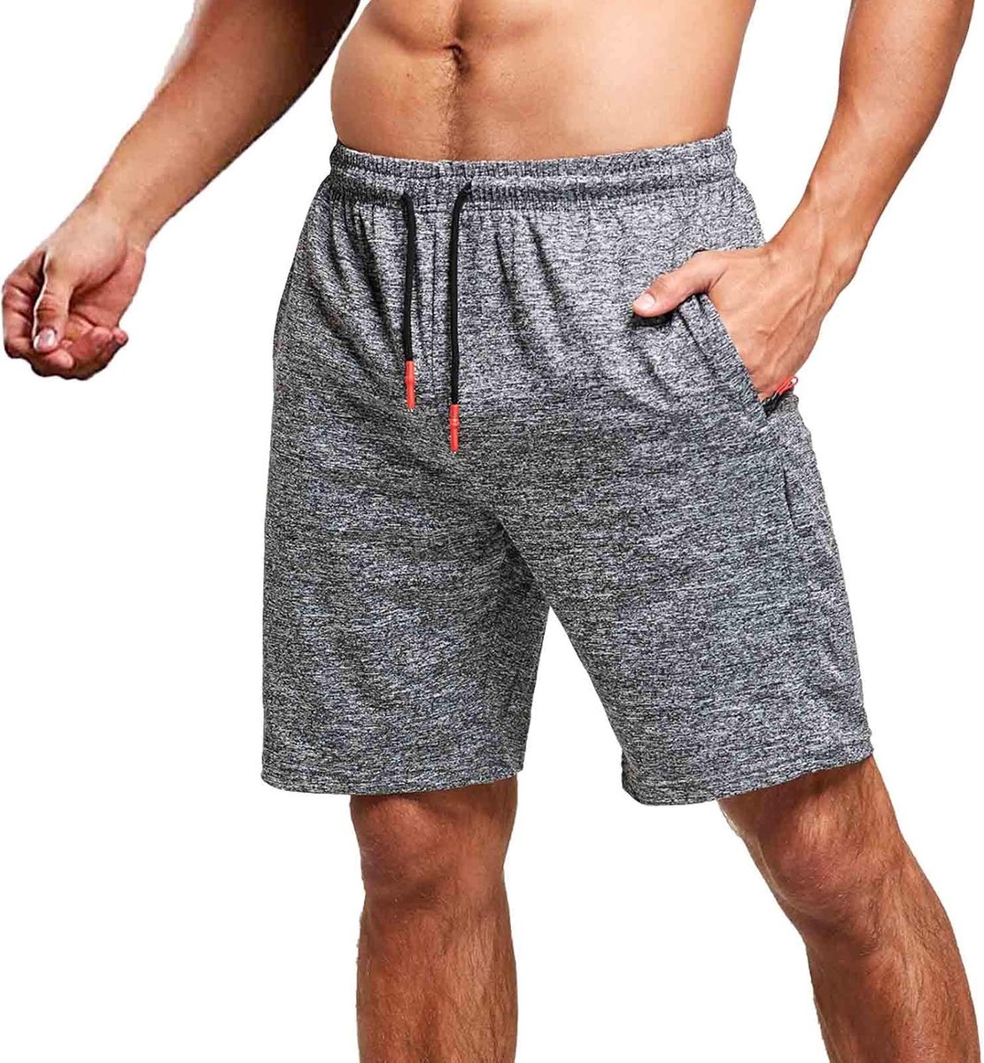 Sportkorte broek voor heren met ritssluiting - licht stretchstof