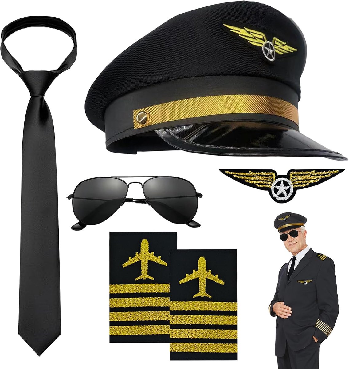 pilot kapitein kostuum accessoires