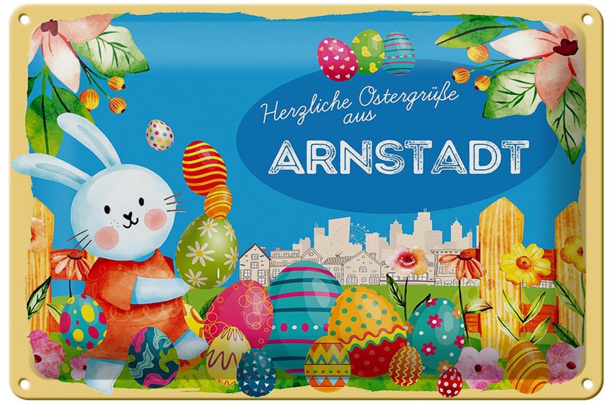 Blechschild Ostern Ostergrüße 30x20cm ARNSTADT