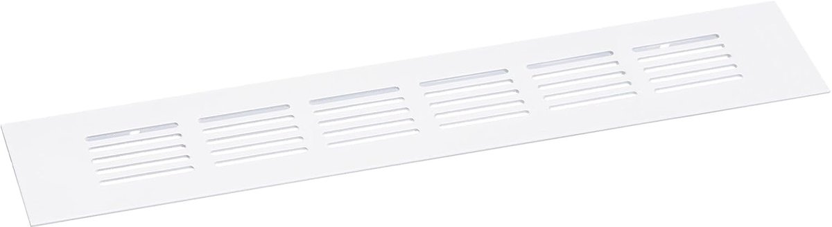 sourcing map Luchtroosterafdekking, 1 stuk, 250 x 50 mm, afdekking van aluminiumlegering voor ventilatierooster, rechthoekig ventilatierooster voor schoenenkast en kledingkast (wit)