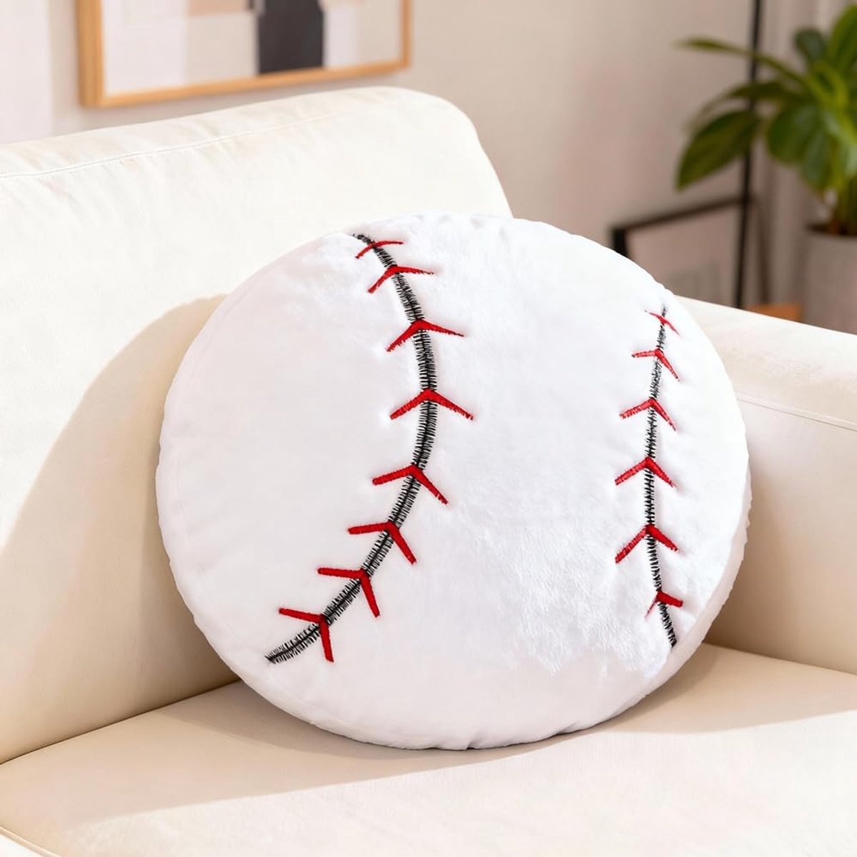 SnelShoppen - Plush Ball Kussen, Zacht Sportbal Zitkussen, Creatieve Decoratie voor Kamer, Verjaardagsfeest, Cadeau voor Kinderen vanaf 14 Jaar, 35 x