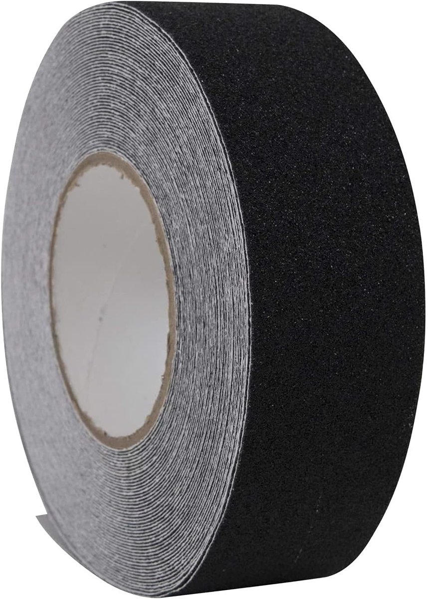 Tape 5cm × 20m Antislip Beste Grip, Wrijving, Schurende Lijm voor Trappen, Veiligheid, Traptreden, Binnen, Buiten, Voorzichtigheid - Zwart
