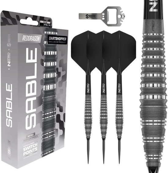 Red Dragon Sable Grey Bomb Switch Point 90% Dartshopper Exclusives - Dartpijlen van Red Dragon — afbeelding 3