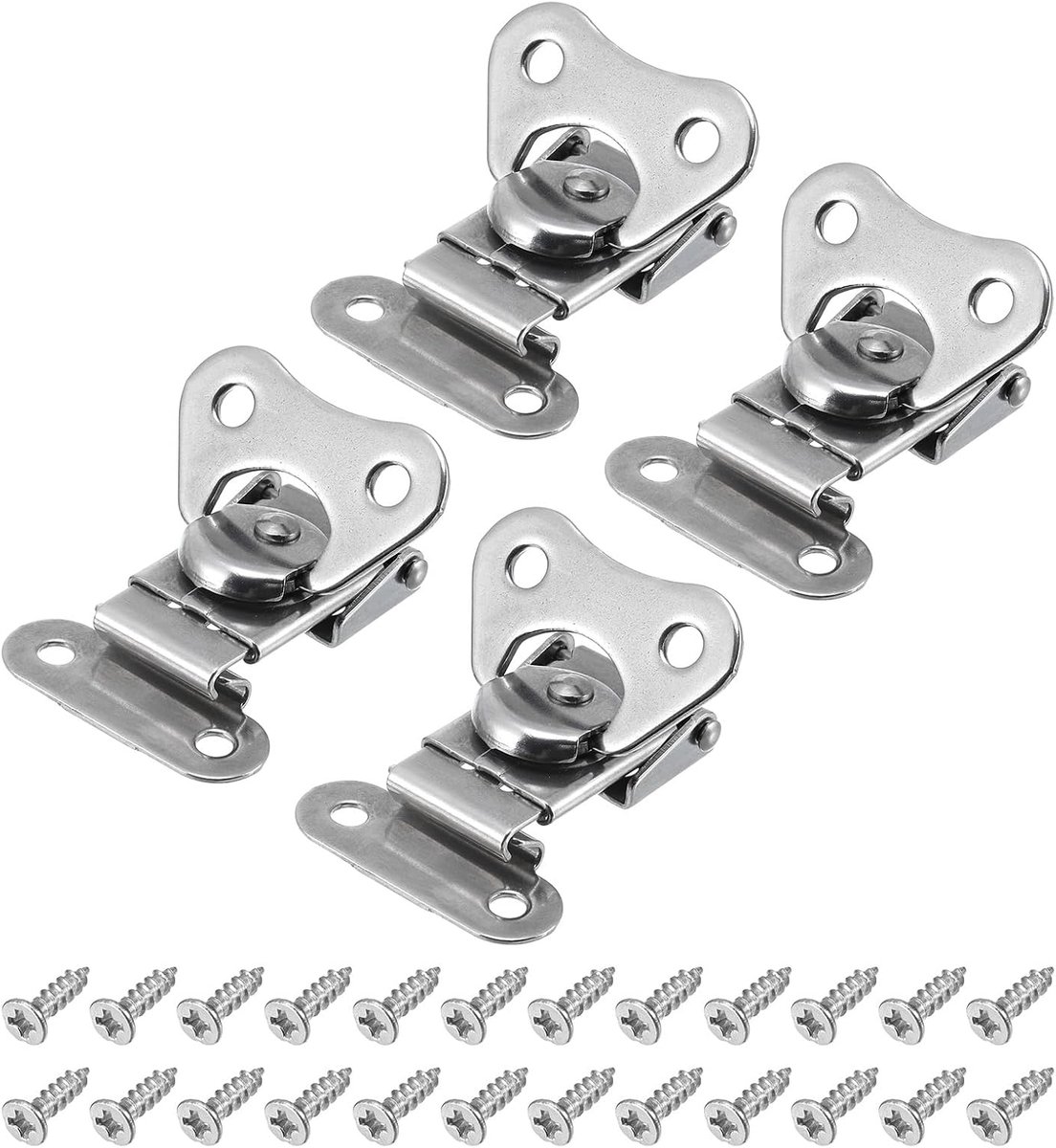Vlindersluiting, rotatie, 4 stuks 2,1" x 1,5" roestvrij staal 304 veerbelaste veerklem klem voor behuizing doos borstsluiting, zilver