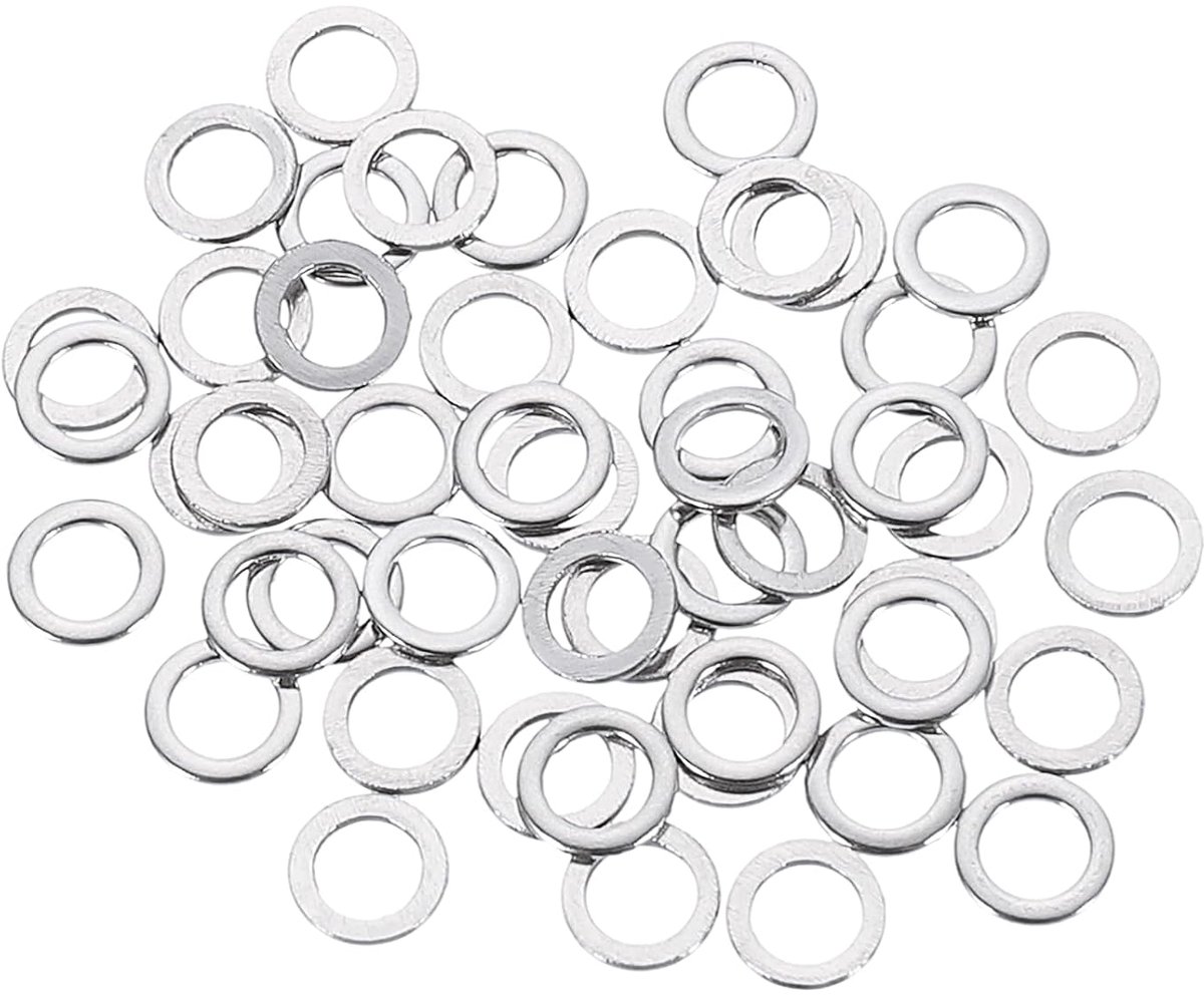 50 stuks M4 sluitringen, 4 x 7 x 0,8 mm, verdikt 304 roestvrij staal, platte afstandhouders voor schroeven, bouten, auto's, industriële machines