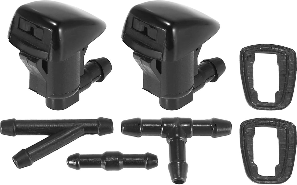 AUTOHAUX 2 stuks voorruitsproeiers vervanging sproeiers ruitensproeiers met slangaansluiting 55372143AB