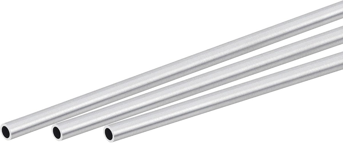sourcing map 3 stuks 6063 aluminium buis, 3,0 mm buitendiameter ronde aluminium buis, 2 mm binnendiameter, aluminium ronde buis, 300 mm lengte, holle buis, aluminium buis, rechte buis, aluminium
