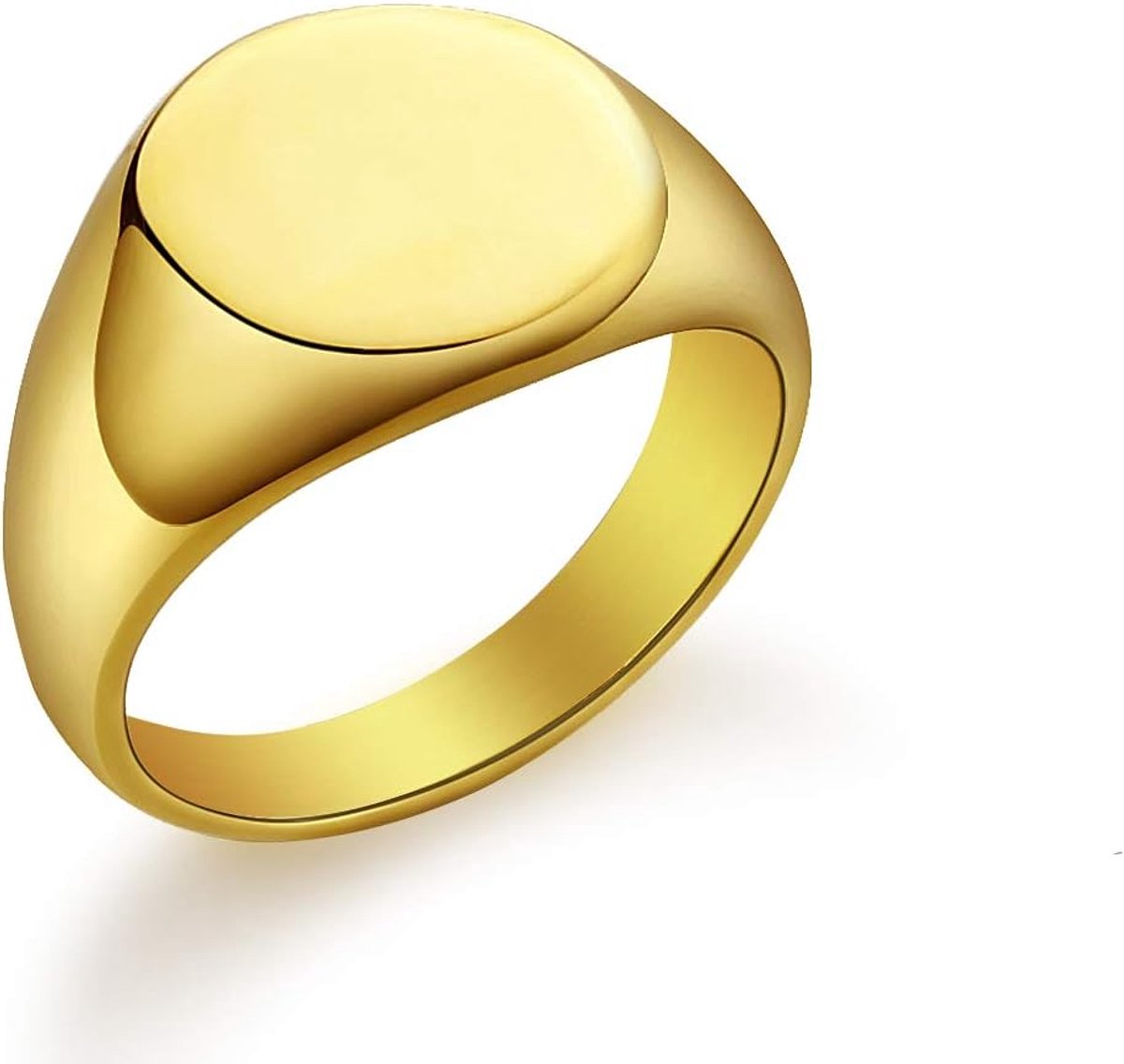 effen band ring roestvrij staal gepolijst klassieke zegelring unisex cadeau maat J tot Z