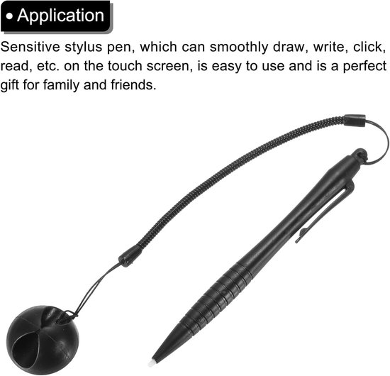 2 stuks Touch Resistive Screen Pen Spring Resistance Pen voor auto navigatie GPS POS, zwart — afbeelding 2