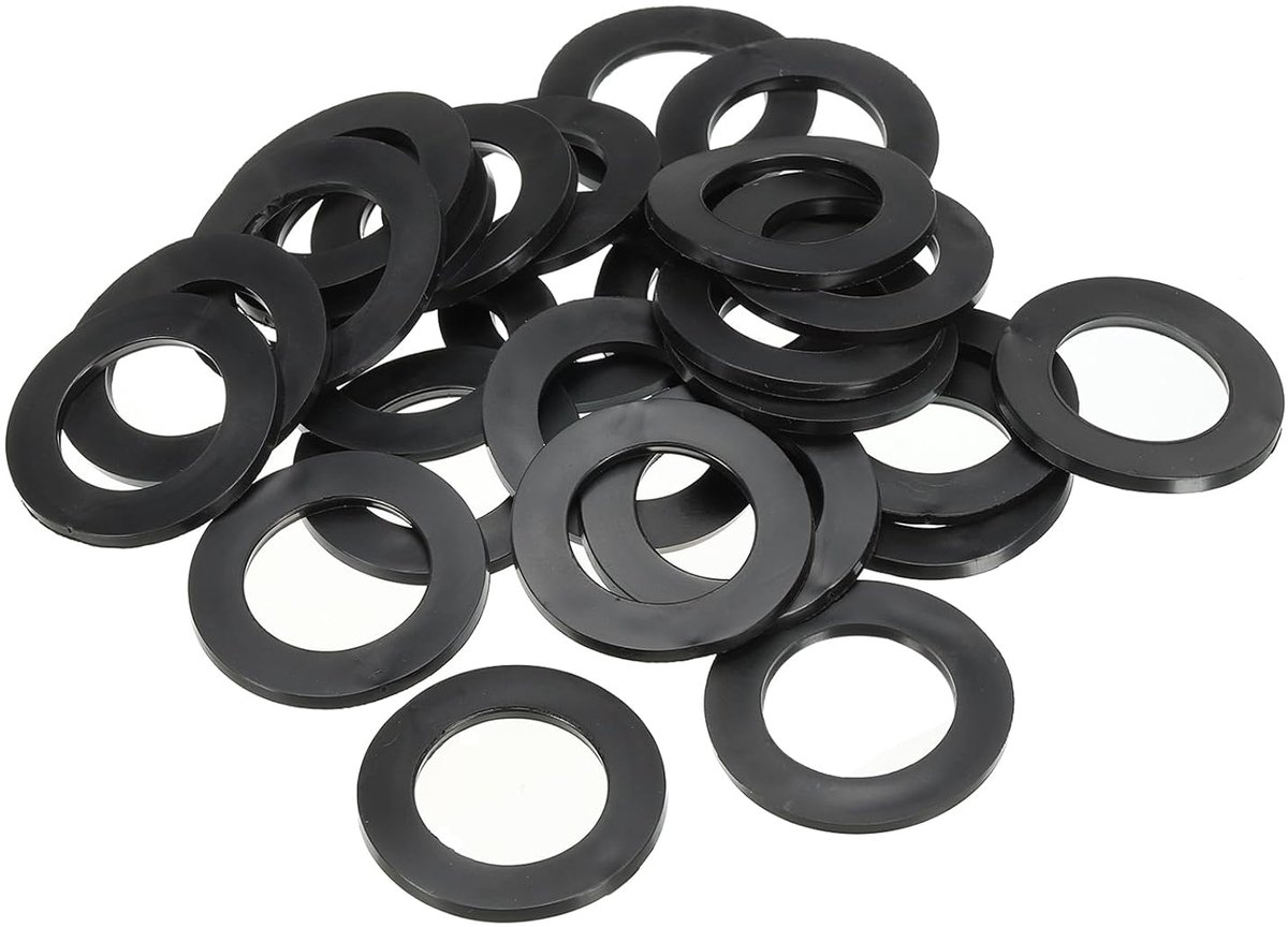 M24 Rubberen sluitringen, rubberen afdichting, rond, 80 stuks, 24 mm ID, 35 mm OD, 3 mm dik, platte sluitringen, set, afdichtingsrubber voor kraanbuis, bevestigingsschroef, zwart
