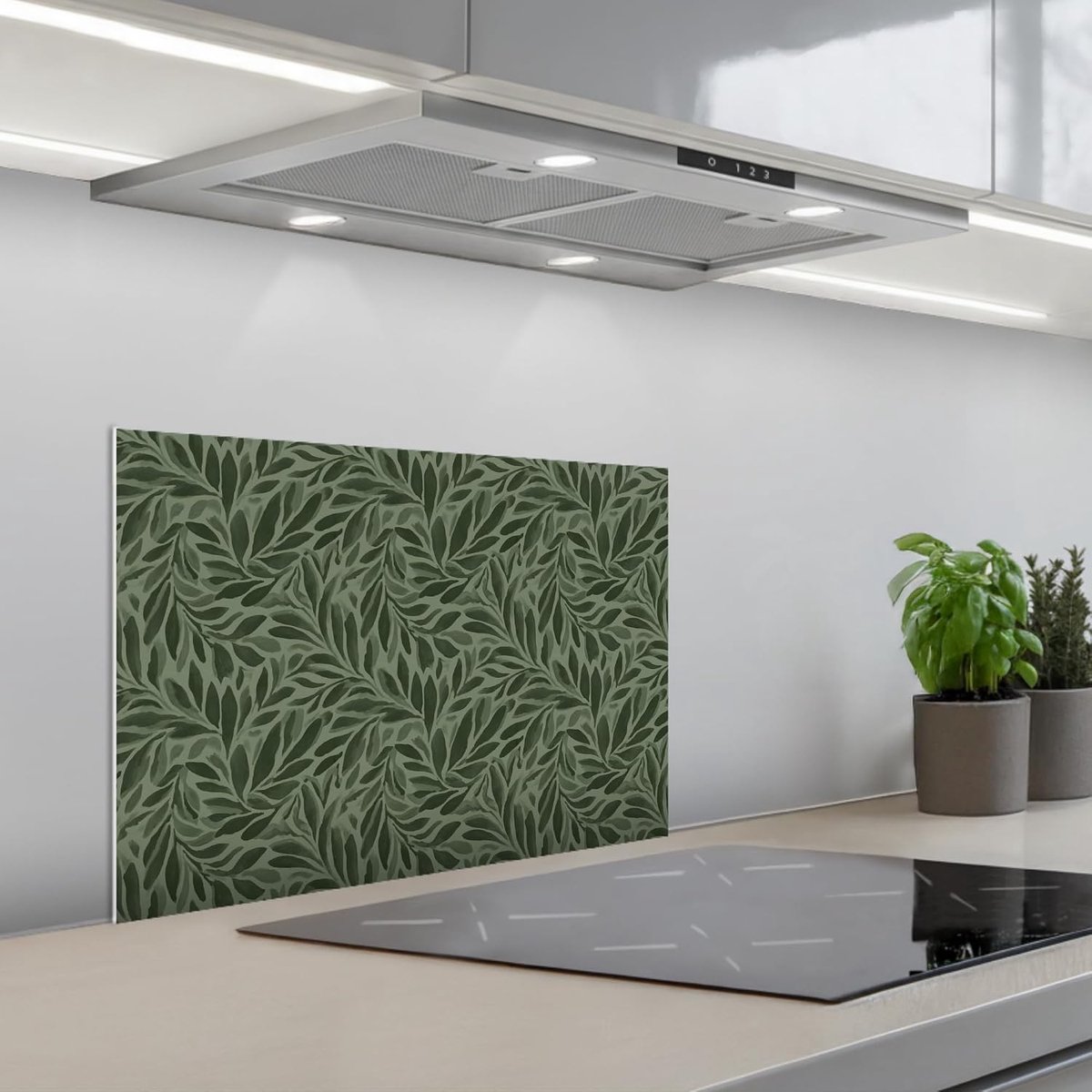 keukenachterwand 40x60 cm zelfklevend keuken decoratie accessories home kitchen spatscherm Bladeren - Organisch - Groen