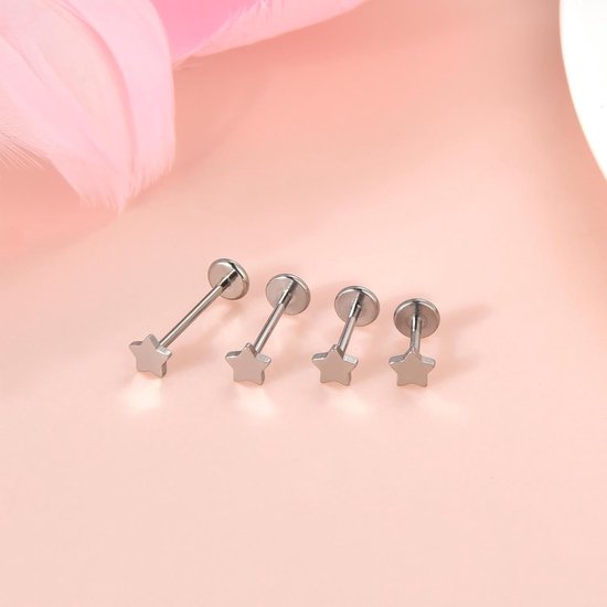 Neusring zonder schroefdraad van g23 titanium, 16 g, 18 g, 20 g, oorbellen met platte achterkant, stud voor neus-, lipkraakbeen, helix-, daith-piercing, sieraden — afbeelding 5