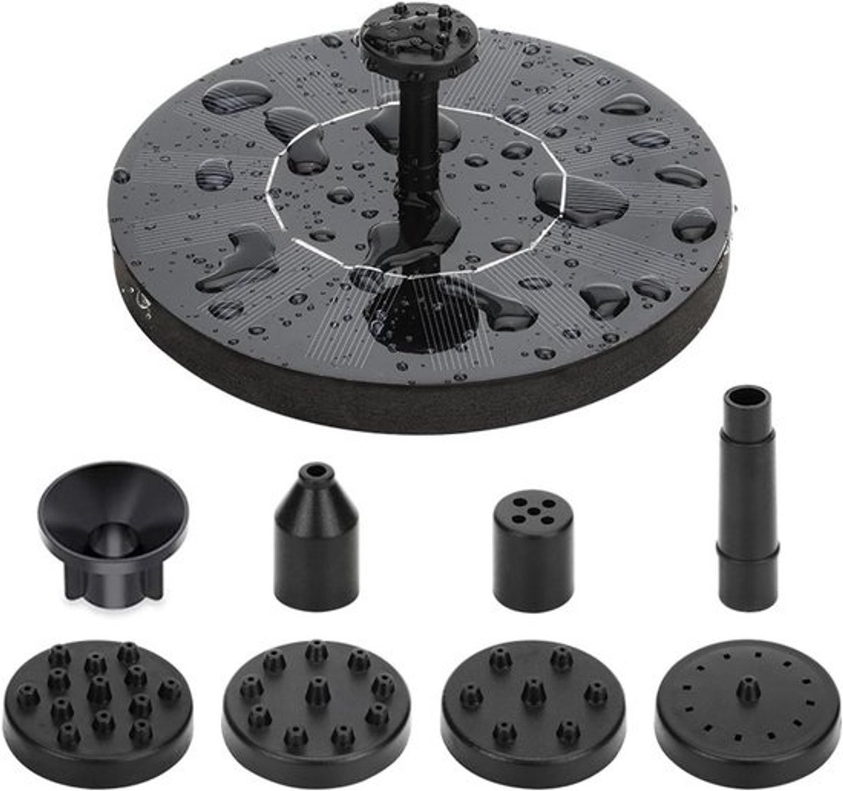 Fontein Pomp Vogelbad - Zonne Waterpomp - Tuin Decoratie - Zonne-energie Aangedreven - 13 cm diameter - Meerkleurig