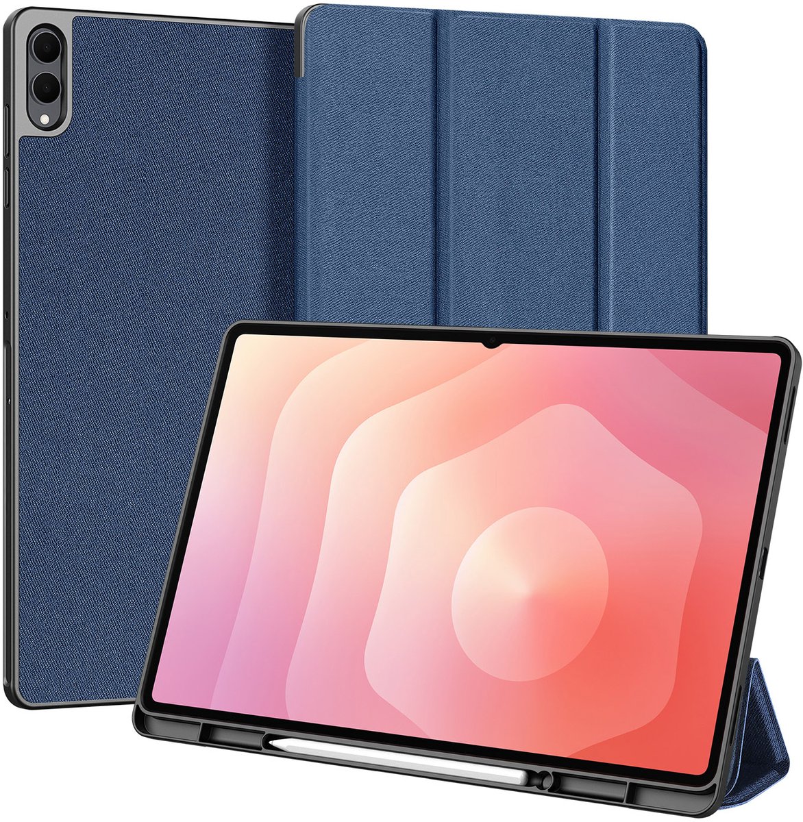 Dux Ducis, Hoesje geschikt voor Samsung Galaxy Tab S12 Plus Domo Tri-Fold Schokbestendig, Blauw