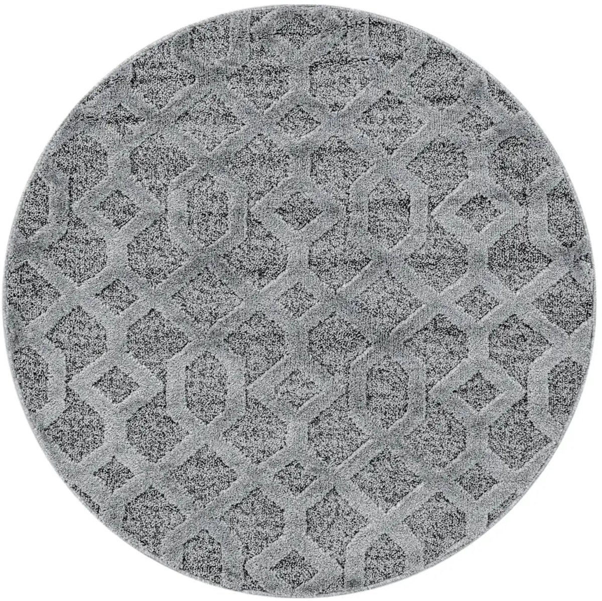 Dutch XXL Rond Vloerkleed | Tapijt | Pisa | Raster | Grijs | 80x80 cm