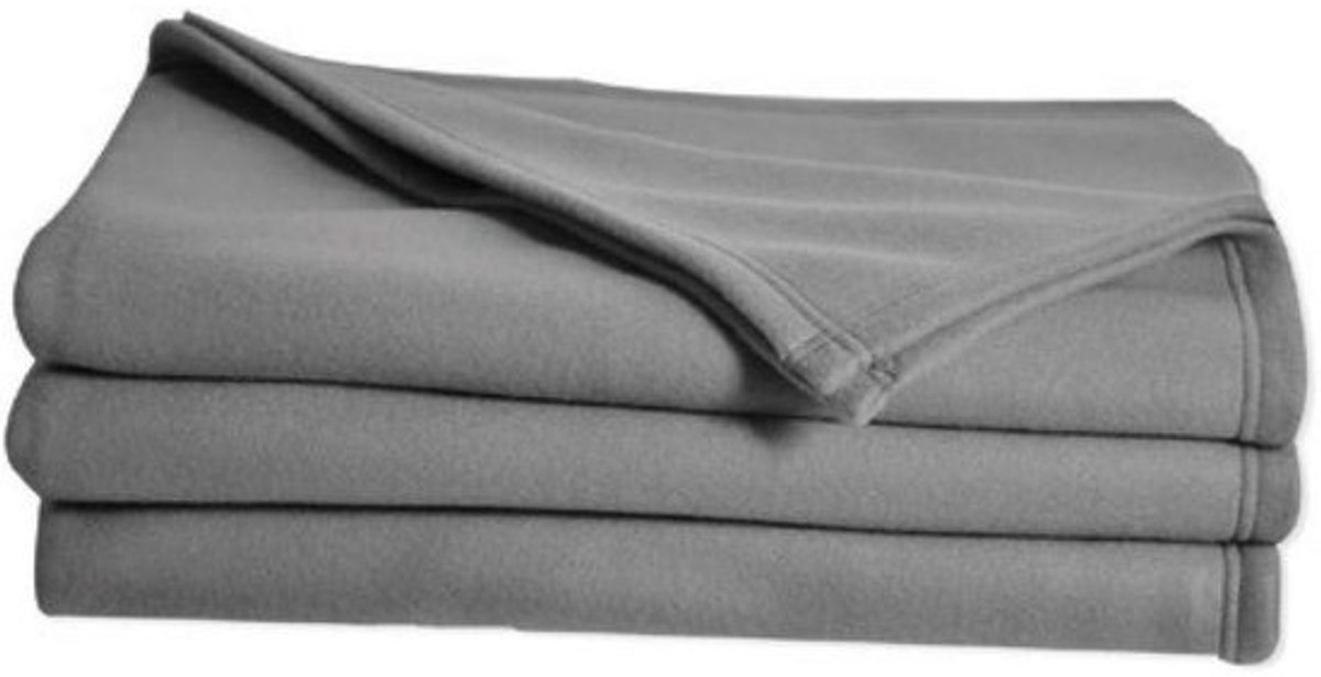 Fleece deken - Knuffeldeken - Opwarmen - Oeko-Tex gecertificeerd - 220 x 240 cm - Staal
