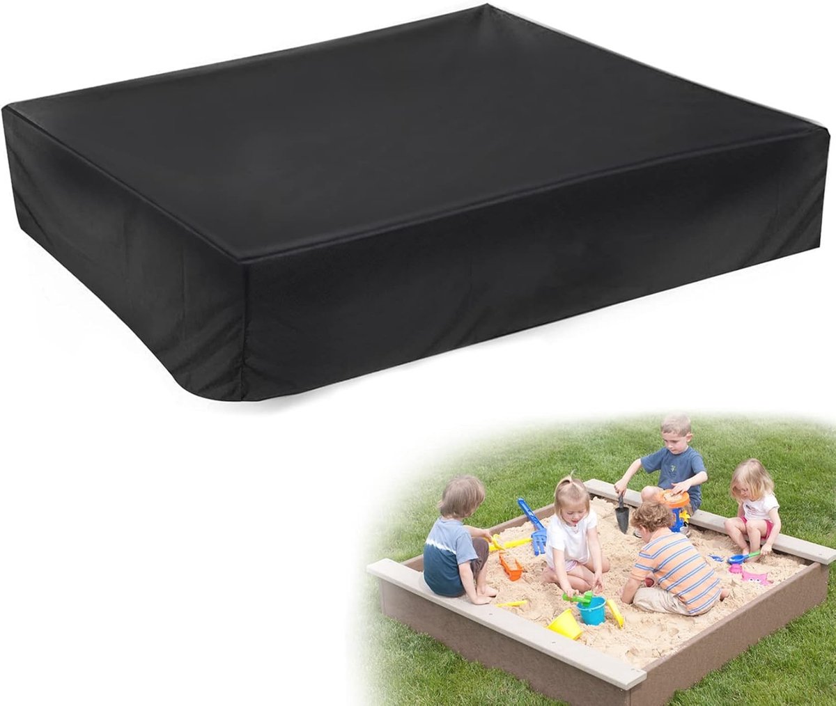 Waterdichte zandbakhoes van Oxford stof 150x150x20cm met trekkoord voor optimale bescherming