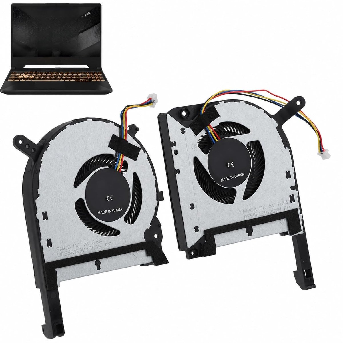 Laptop Koelventilator Set voor TUF Gaming Laptops - 4-Pins, Geschikt voor FX505 en FX705 Modellen