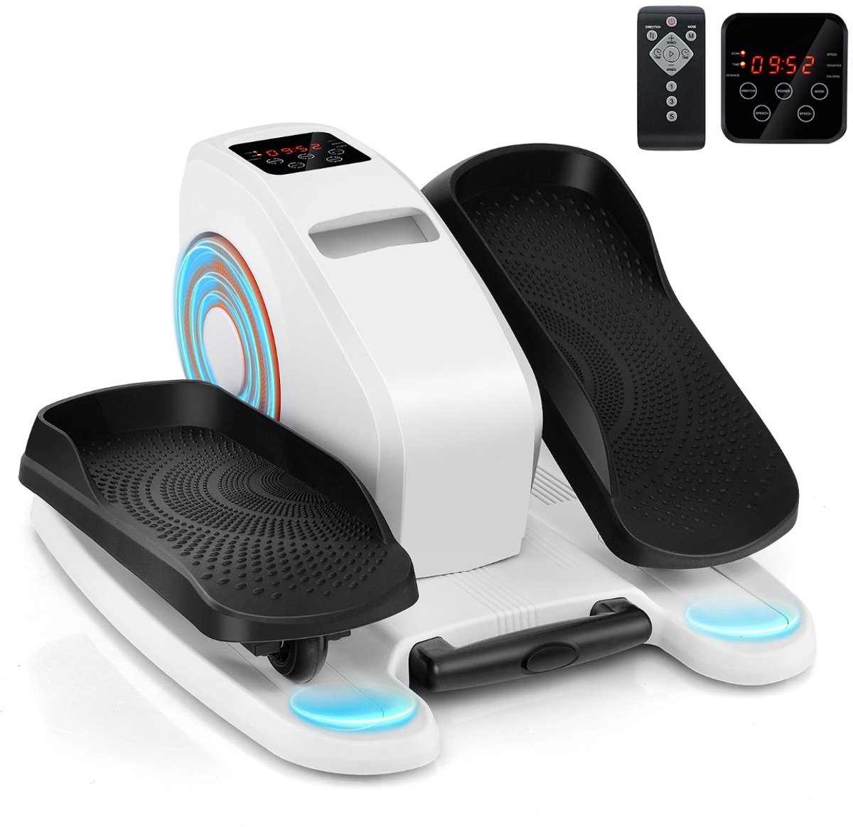 SureDeal® - Cardio fitne - Elliptische Trainer Onder - Beeldscherm Zwart - Wit - 46x41x25 cm
