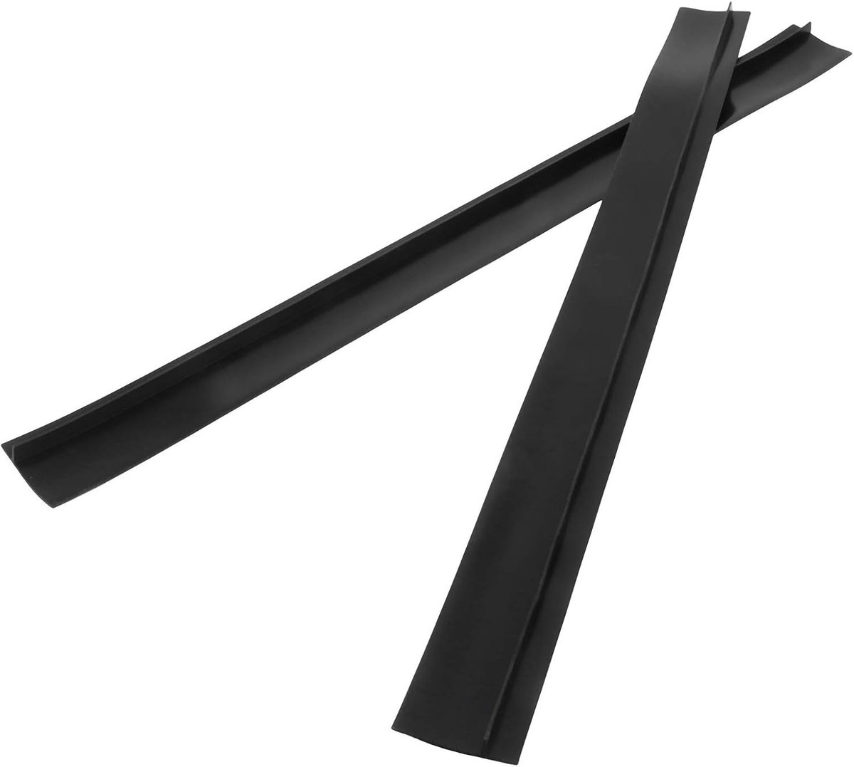 Silikon Kookplaat Kierenbeschermer, 2-delige Kierenafdekking voor Keuken, Snijbare Keukenruimte voor Werkblad en Fornuis (Zwart, 25 inch)