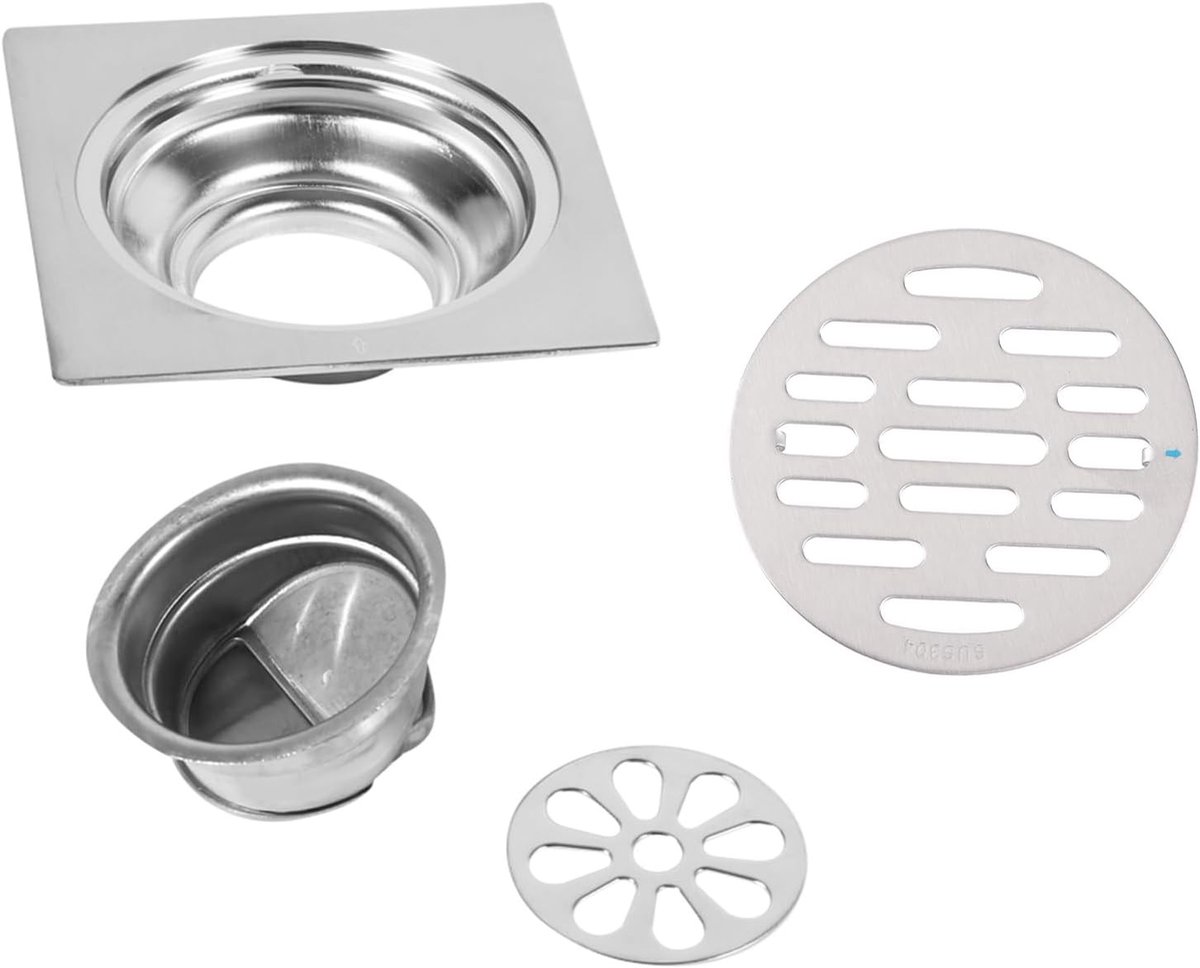 Snelle Waterafvoer met Zeefontwerp, Roestvrijstalen Vloerdrain voor Badkamer, Keuken en Garage, Verwijderbare Zeefdeksel voor Efficiënte Afvoer