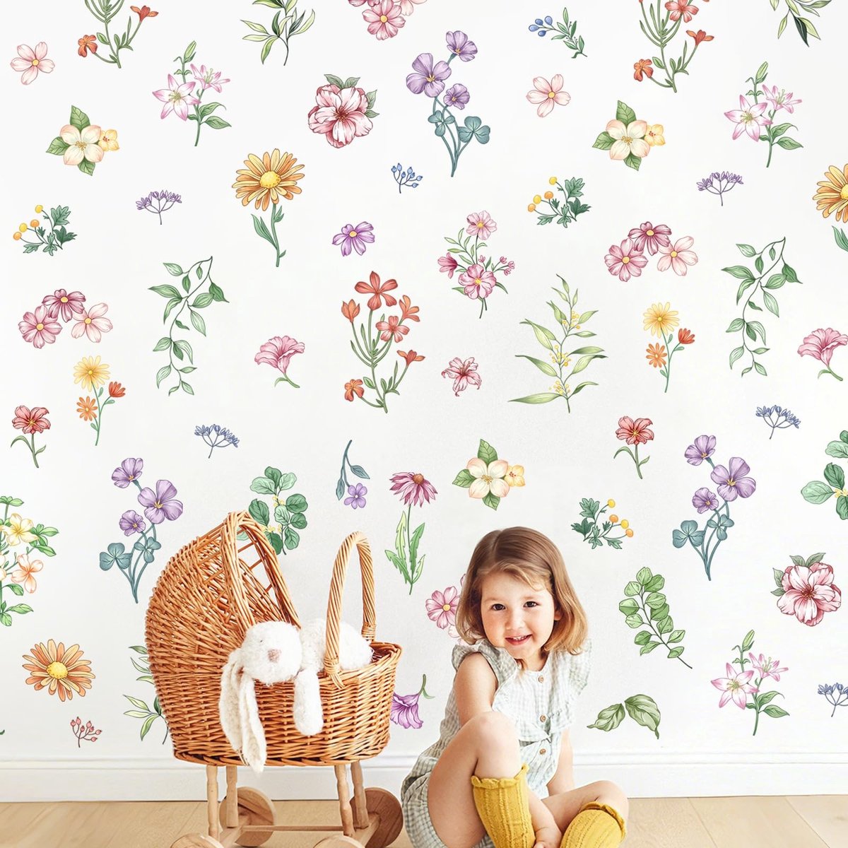 Muursticker Boho Bloemen - 30 x 20 cm