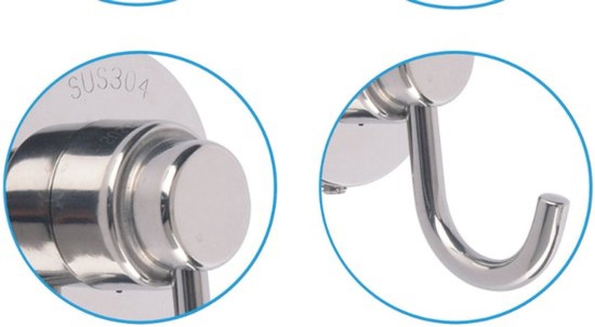1 Handdoekhaak SUS304 Badkamer Dubbele J-haak Hanger voor Badjassen en Handdoeken 2-punts Handdoekhaak Keuken, Badkamer, Badkameraccessoires
