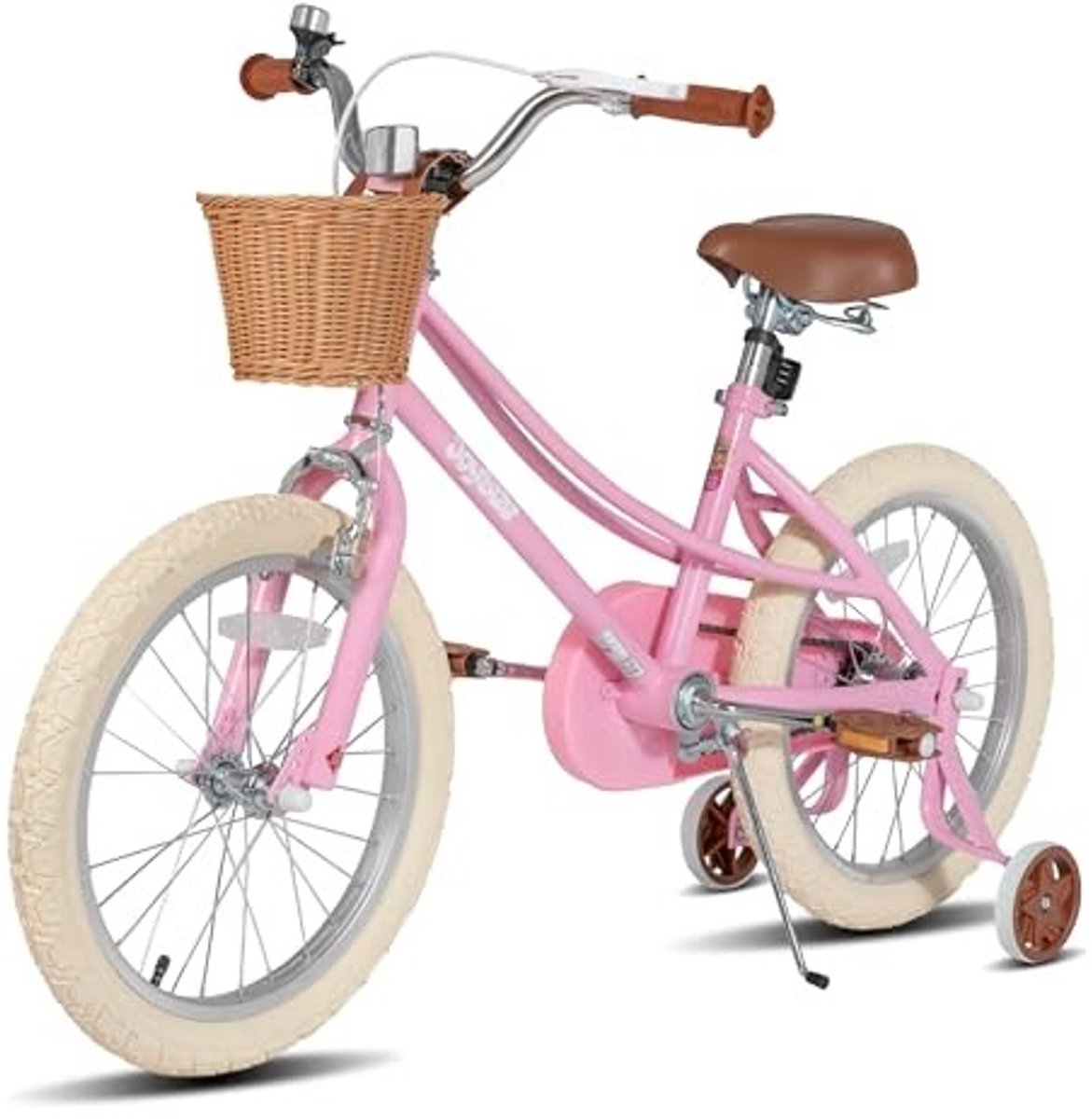 Meisjesfiets 12 14 16 Inch Met Trainingwielen en Mand Retro Stijl