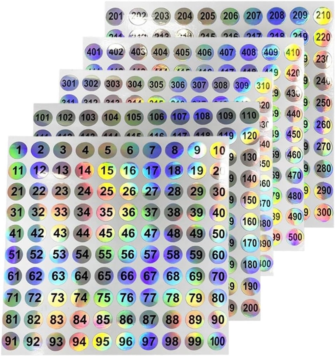 Ronde Waterdichte Stickers met Cijfers 1-1000 - 10 mm Adhesieve Labels voor Inventarisatie, Archivering en Organisatie - Perfect voor Kantoor en Thuis