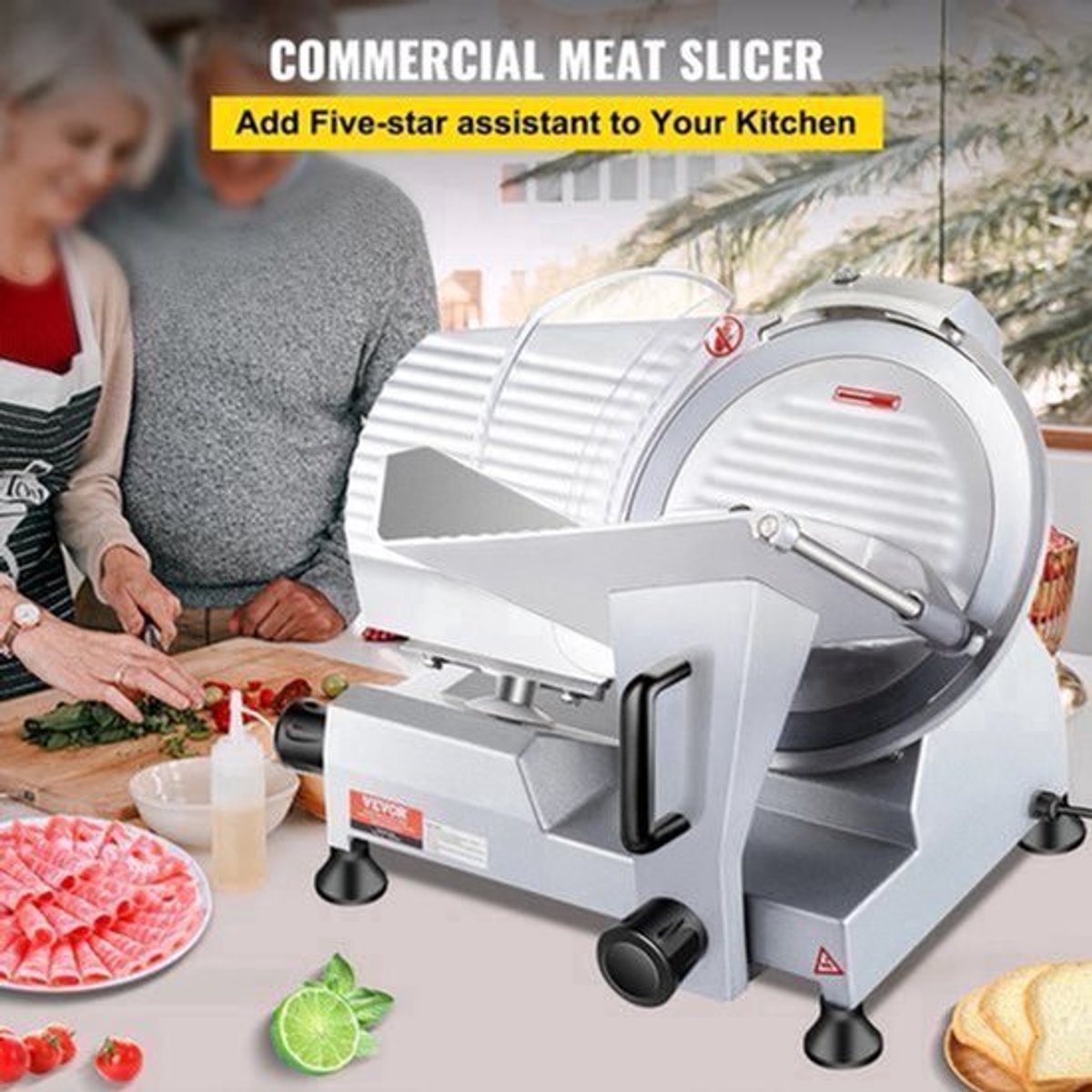 Snijmachine -Vleessnijder - Alles Snijder - Vleessnijder Dun - Vleessnijmachine voor Thuis - 240W - 350-400RPM - Commerciële Vleessnijder